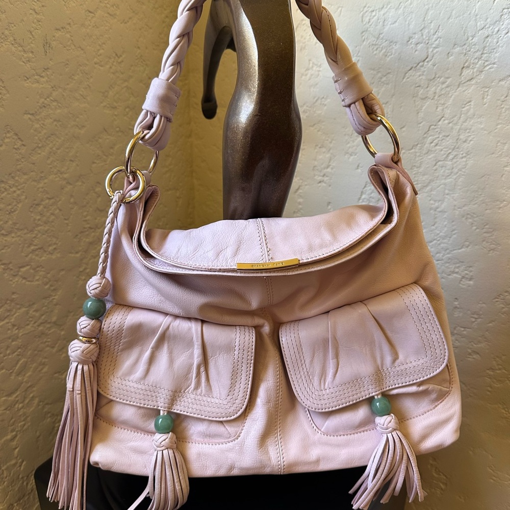 Shanghai Tang Pink Shoulder Bag with light gold Hardware